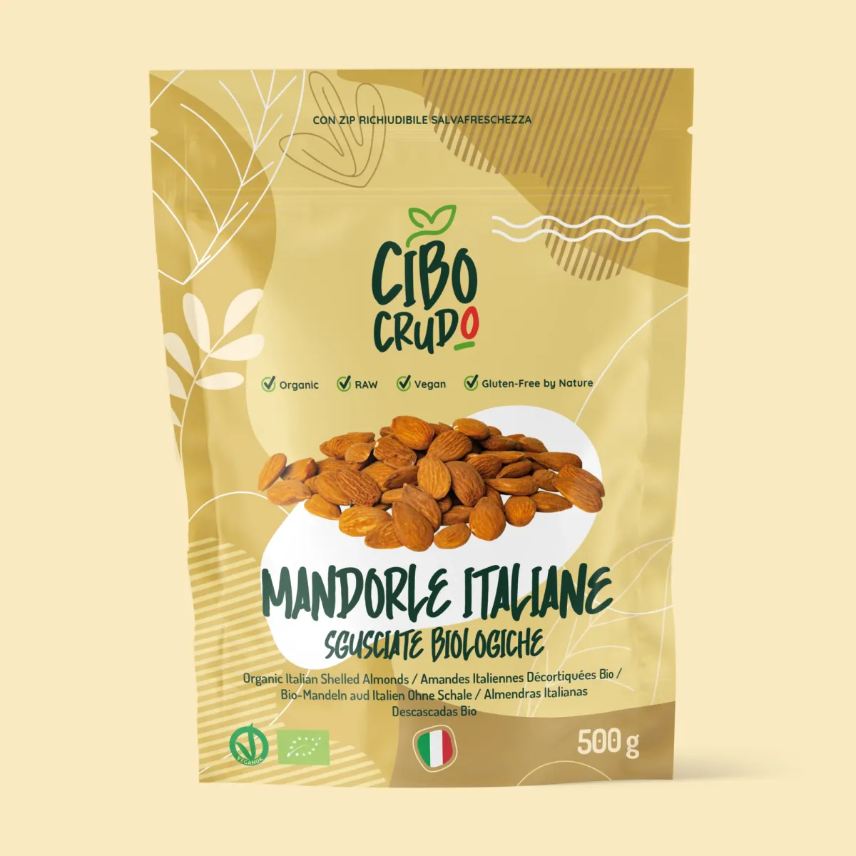 Mandorle Italiane (Sicilia) Sgusciate Crude Bio - Raw Organic - 500g